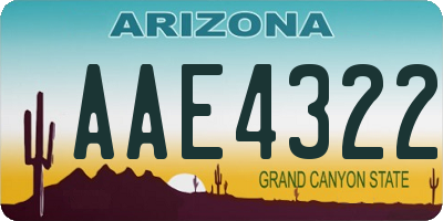 AZ license plate AAE4322