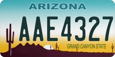 AZ license plate AAE4327