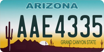AZ license plate AAE4335