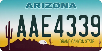 AZ license plate AAE4339