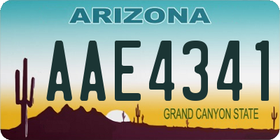 AZ license plate AAE4341