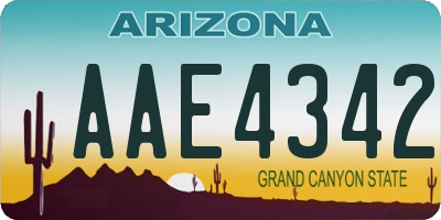 AZ license plate AAE4342