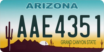 AZ license plate AAE4351