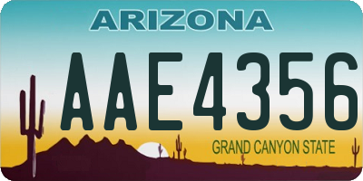 AZ license plate AAE4356