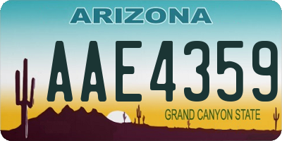 AZ license plate AAE4359
