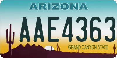 AZ license plate AAE4363