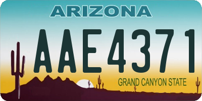 AZ license plate AAE4371