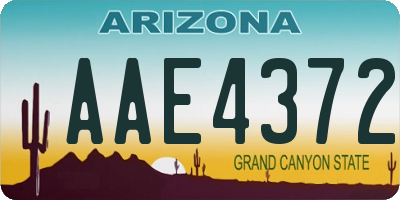 AZ license plate AAE4372
