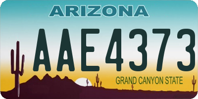 AZ license plate AAE4373