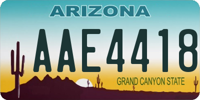 AZ license plate AAE4418
