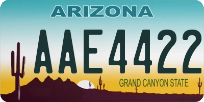 AZ license plate AAE4422
