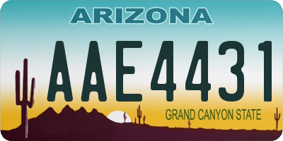 AZ license plate AAE4431