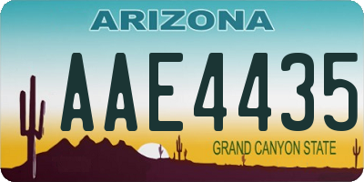 AZ license plate AAE4435