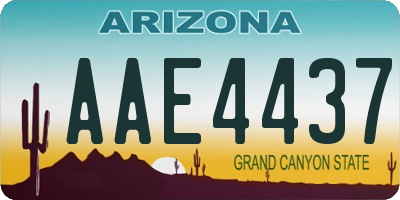 AZ license plate AAE4437