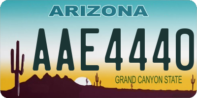 AZ license plate AAE4440