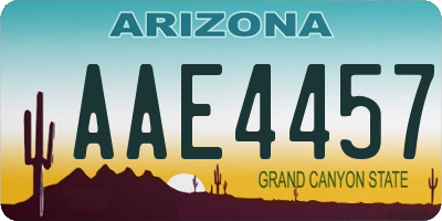 AZ license plate AAE4457