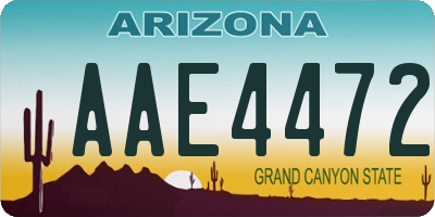 AZ license plate AAE4472