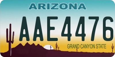 AZ license plate AAE4476
