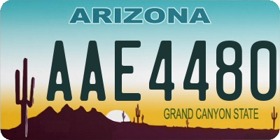AZ license plate AAE4480