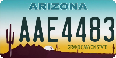 AZ license plate AAE4483