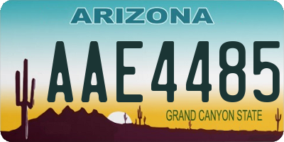 AZ license plate AAE4485