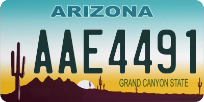 AZ license plate AAE4491