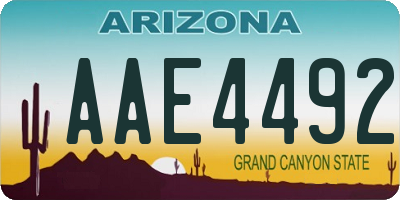 AZ license plate AAE4492