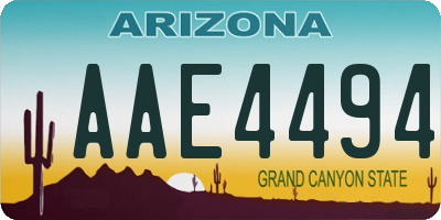 AZ license plate AAE4494