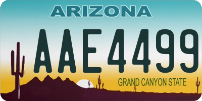 AZ license plate AAE4499