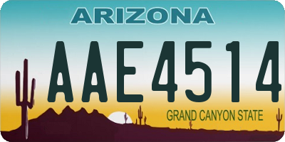 AZ license plate AAE4514