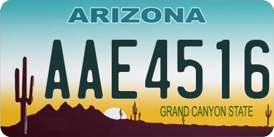 AZ license plate AAE4516