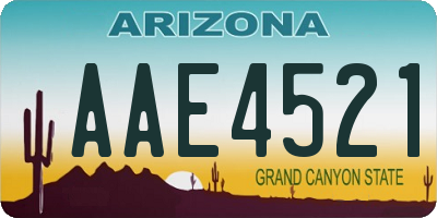 AZ license plate AAE4521