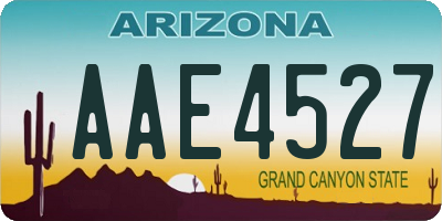 AZ license plate AAE4527