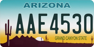 AZ license plate AAE4530