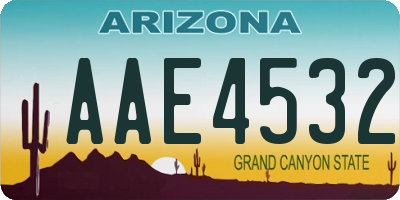 AZ license plate AAE4532