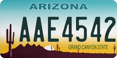 AZ license plate AAE4542
