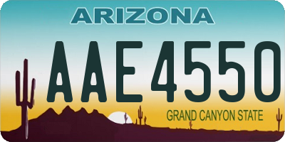 AZ license plate AAE4550