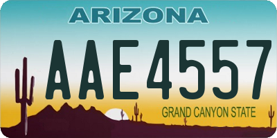 AZ license plate AAE4557