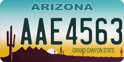 AZ license plate AAE4563