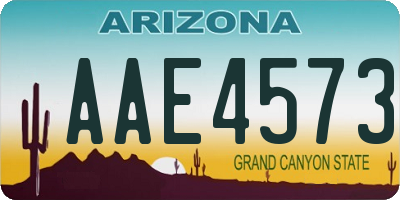 AZ license plate AAE4573