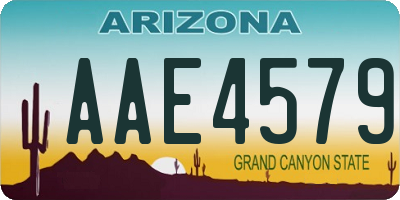 AZ license plate AAE4579