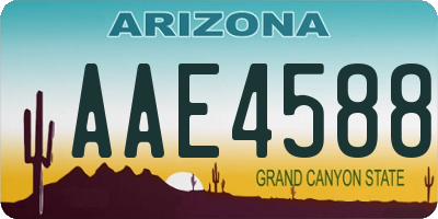 AZ license plate AAE4588