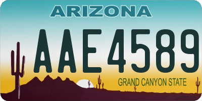 AZ license plate AAE4589
