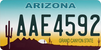 AZ license plate AAE4592