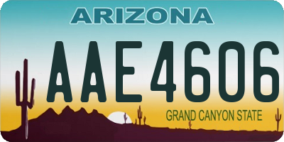 AZ license plate AAE4606
