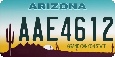 AZ license plate AAE4612