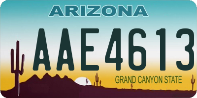 AZ license plate AAE4613