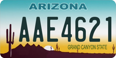 AZ license plate AAE4621