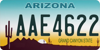 AZ license plate AAE4622
