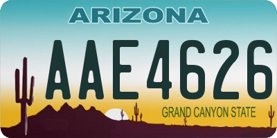 AZ license plate AAE4626